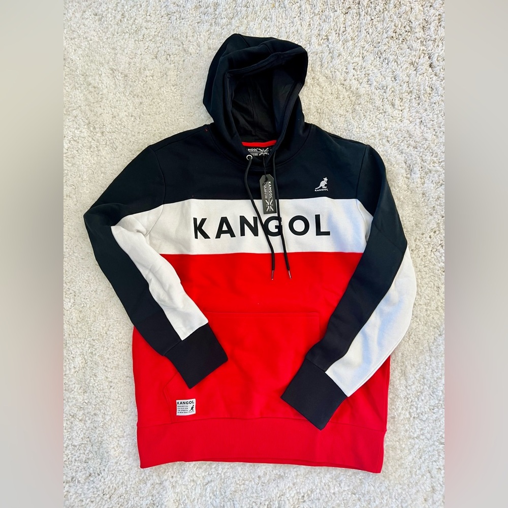 Kangol Men's Tri-Color Hoodie in Red, Black, and White